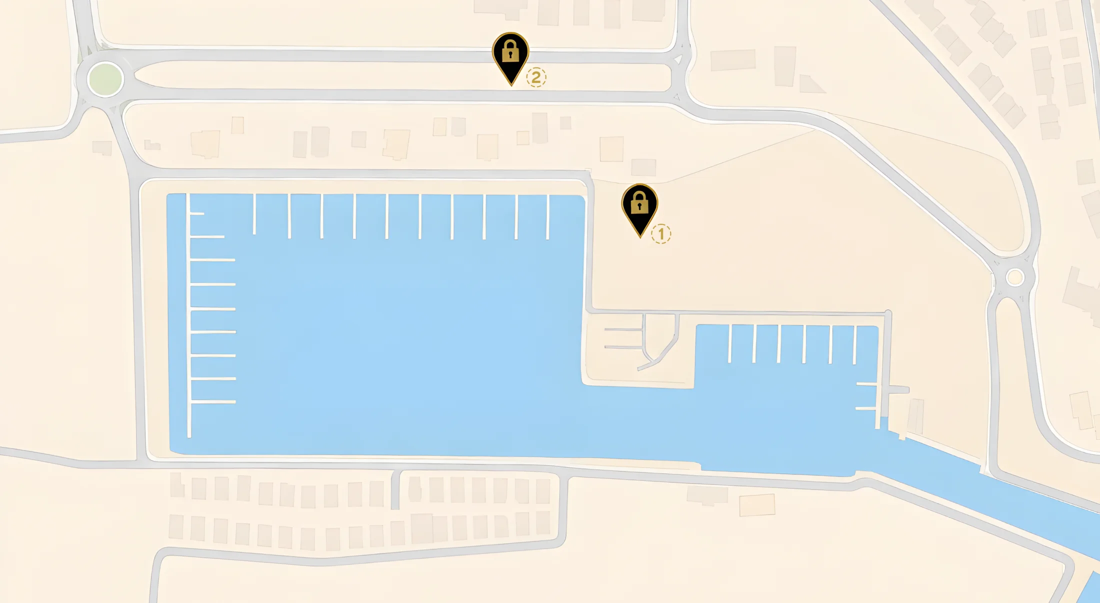 Map of locker locations of Lock and Leisure in Marina de Albufeira.